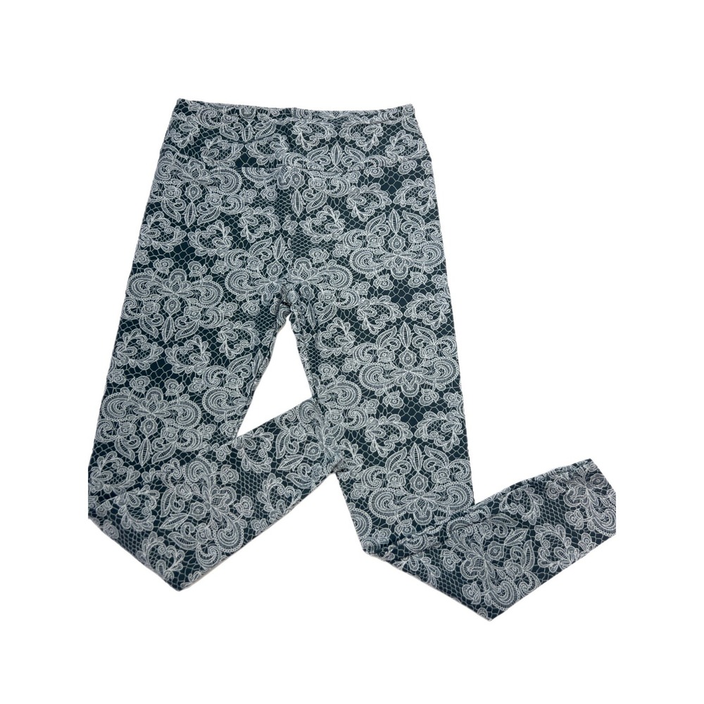 Os‎ LuLaRoe Leggings Black White Lace look fits 2/10